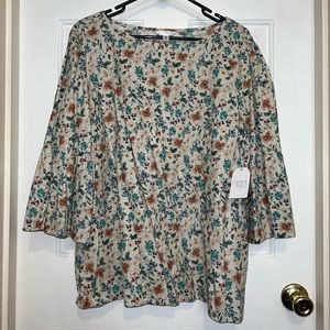 Womens floral blouse with bell sleeves